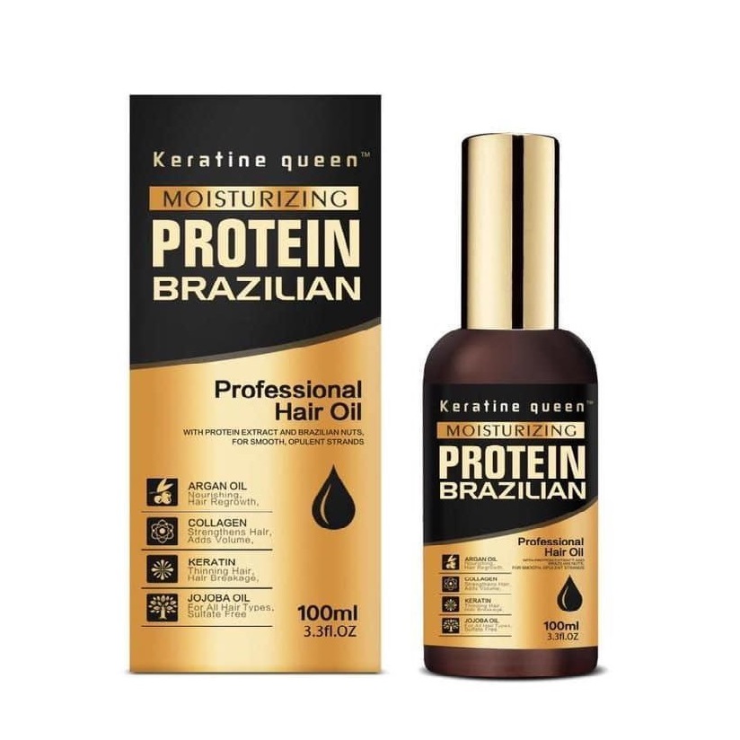 روغن آرگان کراتین کوئین KERATINE QUEEN MOISTURIZING PORTEIN BRAZILIAN - آریاناز بیوتی