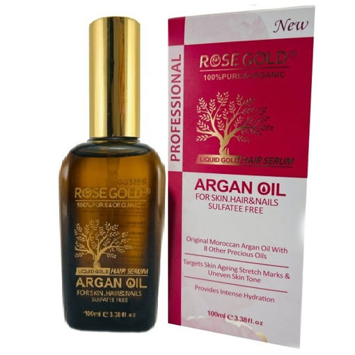 روغن آرگان بدون سولفات رزگلد Rose Gold 100mil - آریاناز بیوتی
