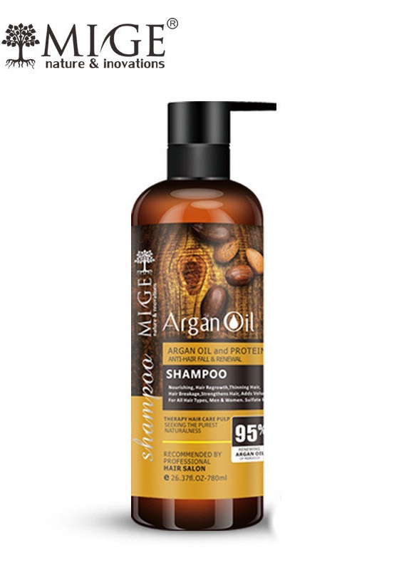 شامپو میگ حاوی روغن آرگان و پروتئین Argan Oil natural oil anti hair fall renewal - آریاناز بیوتی